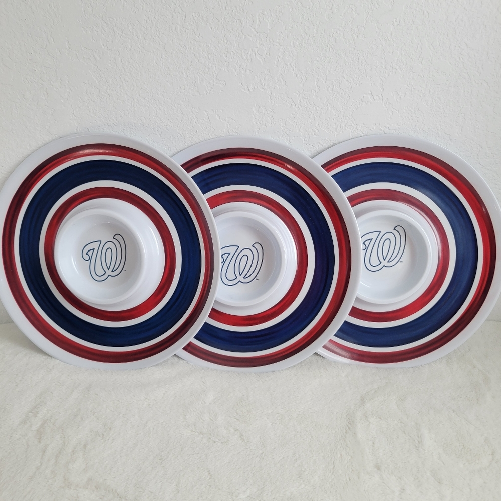 3 PLATTERS...Serving Platters, MLB Washington Nationals 14-Inch Melamine